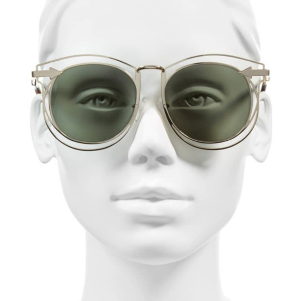 KAREN WALKER Simone Retro Sunglasses Gold NWOT